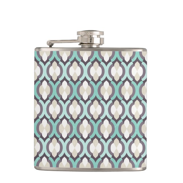 Turquoise Moroccan Pattern Flask (Front)