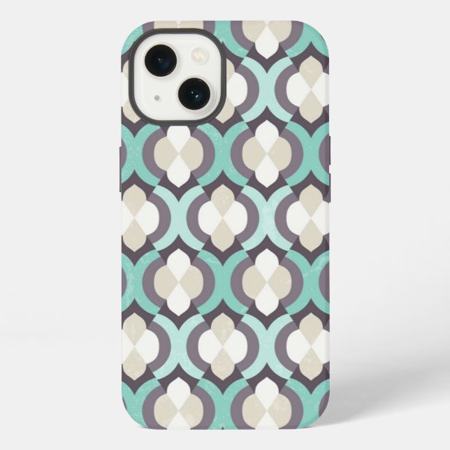 Turquoise Moroccan Pattern Iphone Case (Back)