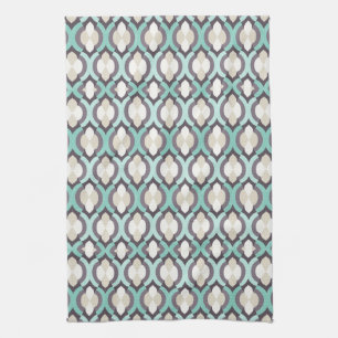 Turquoise Moroccan Pattern Kitchen Towel