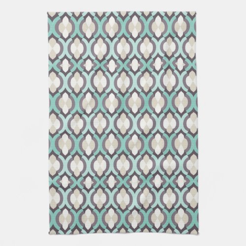 Turquoise Moroccan Pattern Kitchen Towel