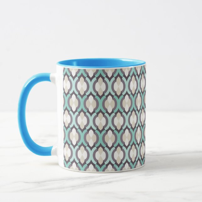 Turquoise Moroccan Pattern Mug (Left)