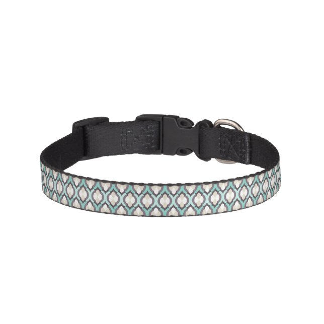 Turquoise Moroccan Pattern Pet Collar (Front)
