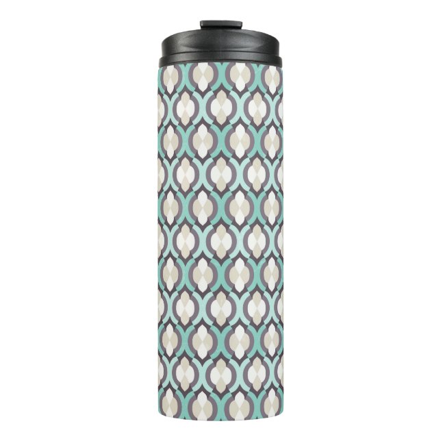 Turquoise Moroccan Pattern Thermal Tumbler (Front)