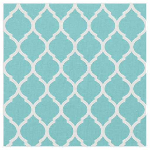 Turquoise Moroccan Quatrefoil Fabric