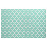 Turquoise Moroccan Quatrefoil Trellis Fabric