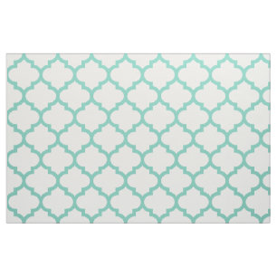 Turquoise Moroccan Trellis Pattern Fabric
