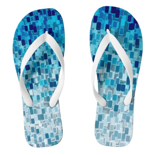 turquoise mosaic flip flops