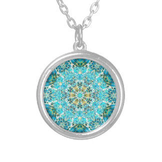 Turquoise mosaics 1 silver plated necklace