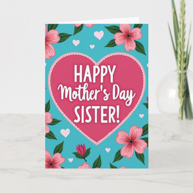 Turquoise Mothers Day Affection Card (Front)