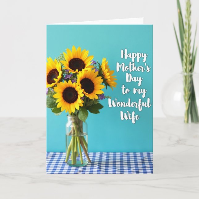 Turquoise Mothers Day Bouquet Card (Front)