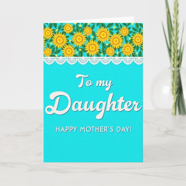 Turquoise Mothers Day Daughter Card (Front)