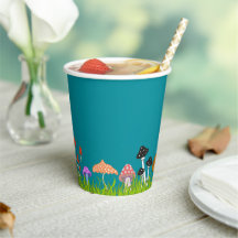Turquoise Mushroom Fairy Party Cups