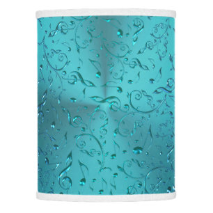 Turquoise Music Notes Metallic Lampshade