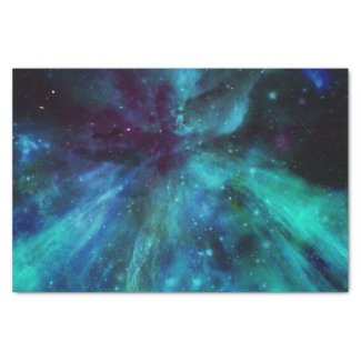 Turquoise N Purple Nebula Tissue Paper