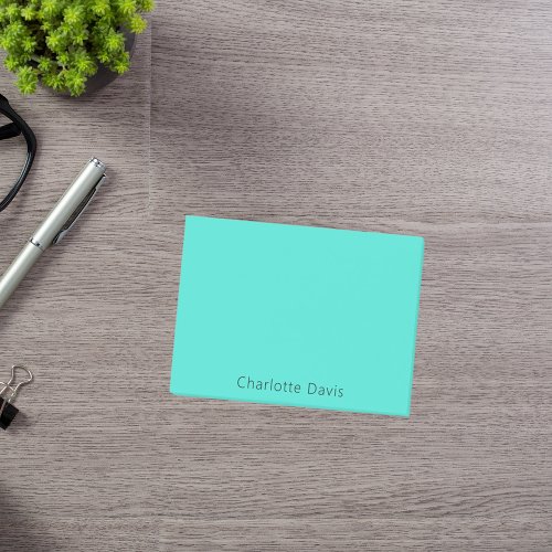 Turquoise name post_it notes