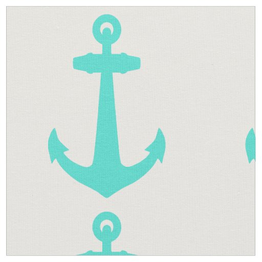 Turquoise Nautical Anchor Fabric