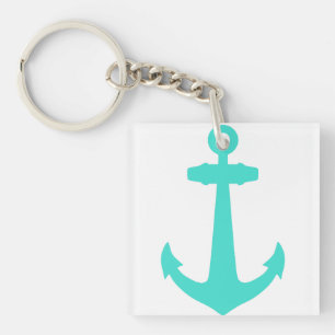 Turquoise Nautical Anchor Keychain