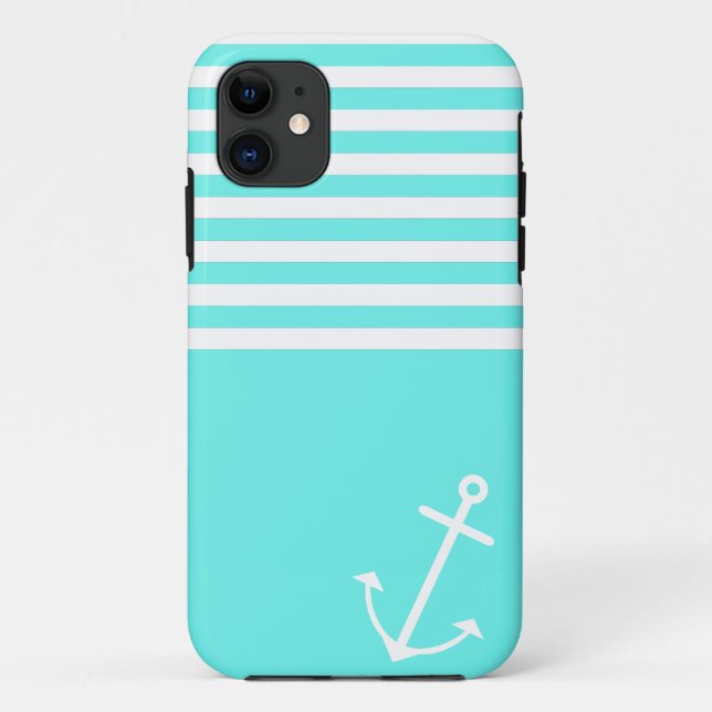Turquoise Nautical Case-Mate iPhone Case (Back)