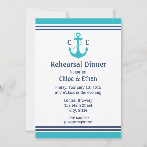 Nautical Rehearsal Dinner Invite