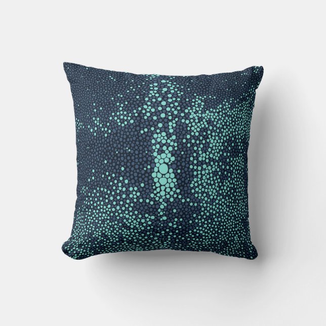 Turquoise & Navy blue Shagreen Throw Pillow (Front)
