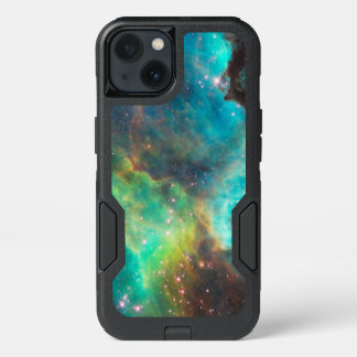 Turquoise Nebula and Stars iPhone 13 Case