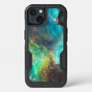 Turquoise Nebula and Stars iPhone 13 Case