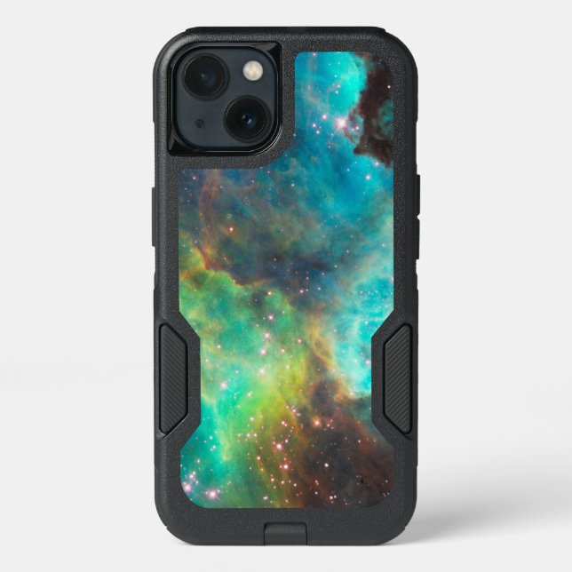 Turquoise Nebula and Stars Otterbox iPhone Case (Back)