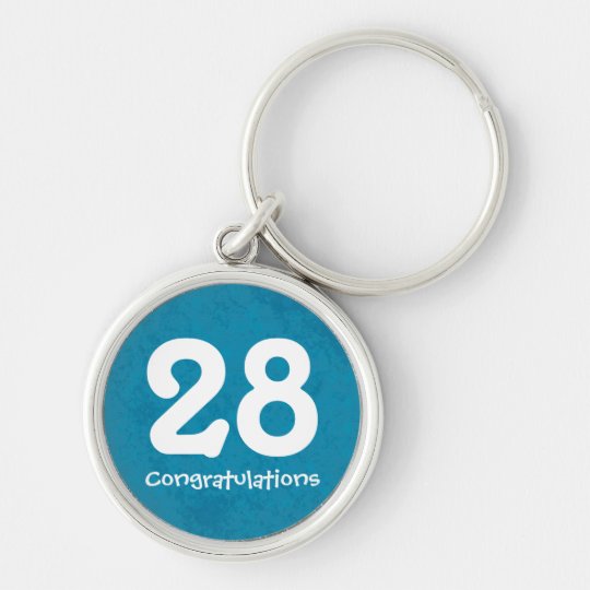 Turquoise Numbered Anniversary Keychain | Zazzle.com