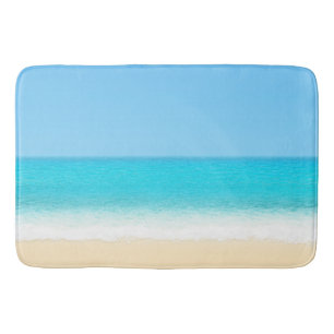 Turquoise Ocean Beach Ombre Bath Mat