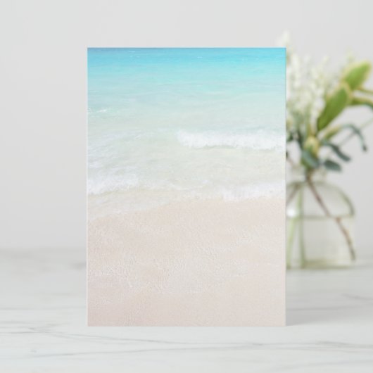 Turquoise Ocean Beach Sand Background Paper (Standing Front)