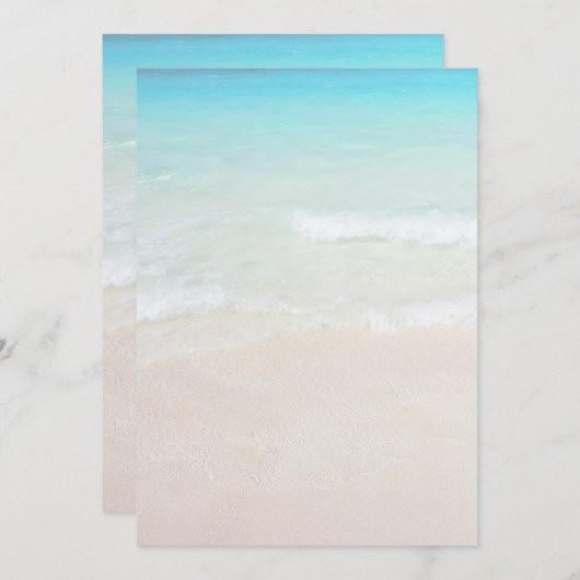 Turquoise Ocean Beach Sand Background Paper (Front/Back)