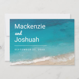 Turquoise Ocean Engagement Photo Beach Wedding Save The Date