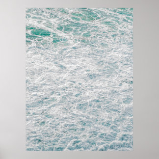 Turquoise Ocean Foam - Bright Coastal Water Photog Poster
