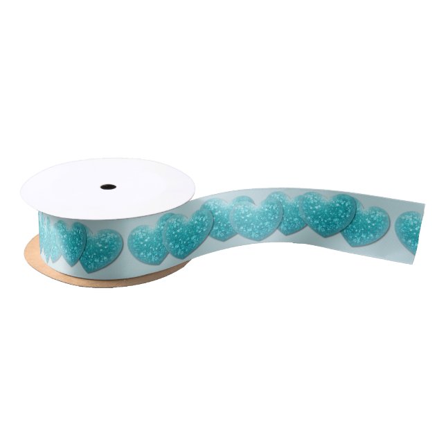 turquoise ocean hearts ribbon (Spool)
