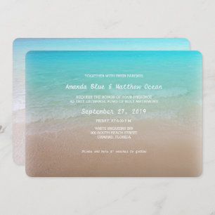 Turquoise Ocean Horizontal Wedding Invitations