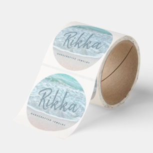 Turquoise Ocean Sandy Beach Handmade Jewelry Classic Round Sticker