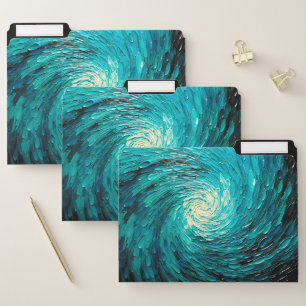 Turquoise Ocean Vortex Abstract File Folder