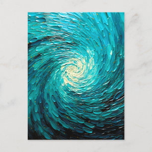 Turquoise Ocean Vortex Abstract Holiday Postcard