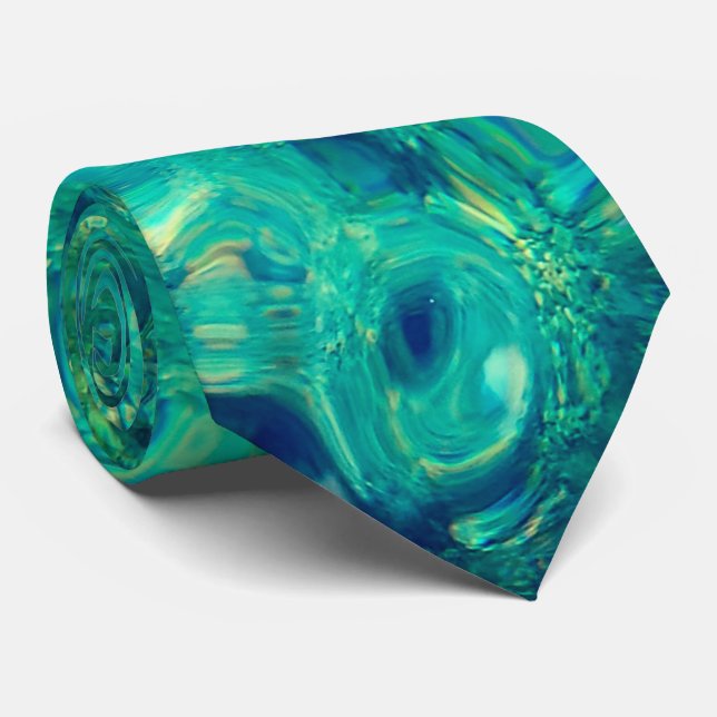Turquoise ocean water neck tie (Rolled)