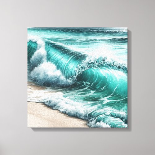 Turquoise Ocean Wave Canvas Print