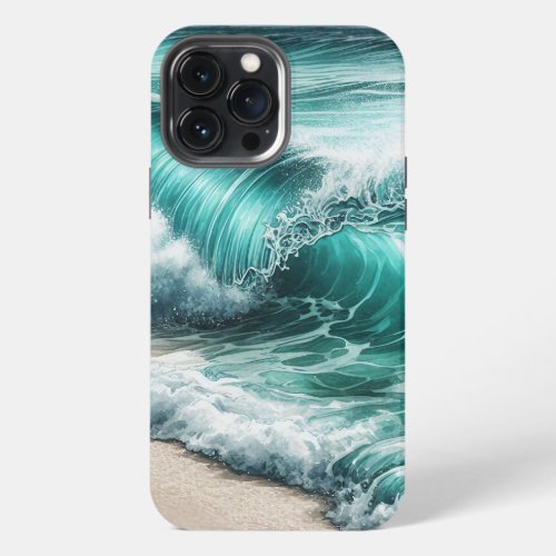 Turquoise Ocean Wave iPhone 13 Pro Max Case