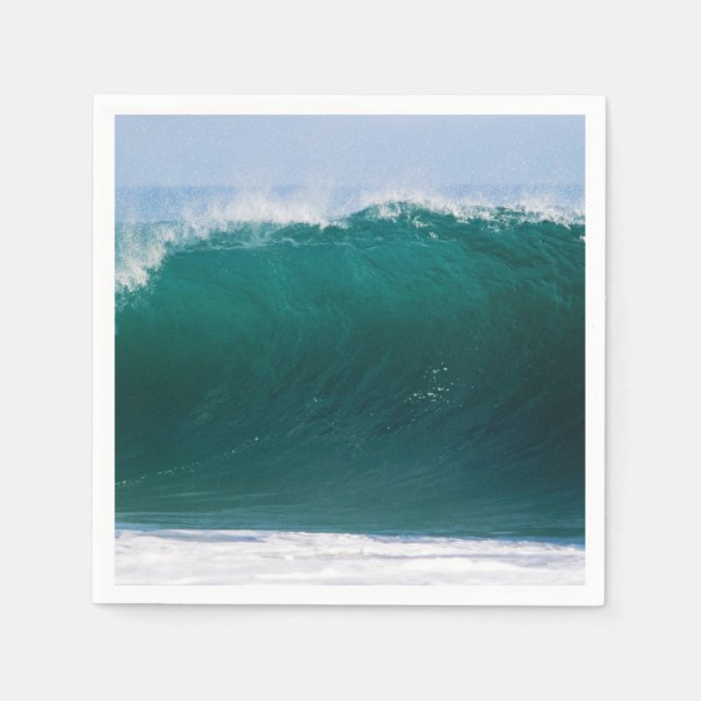 Turquoise Ocean Wave Paper Napkin (Front)
