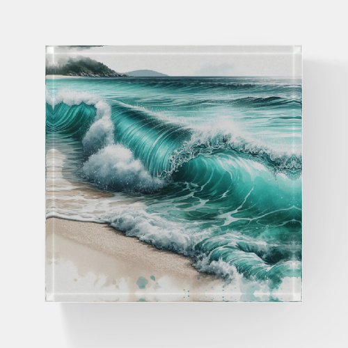 Turquoise Ocean Wave Paperweight