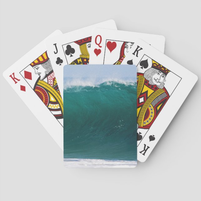 Turquoise Ocean Wave Poker Cards (Back)