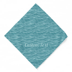 Turquoise Ocean Waves Pattern Bandana