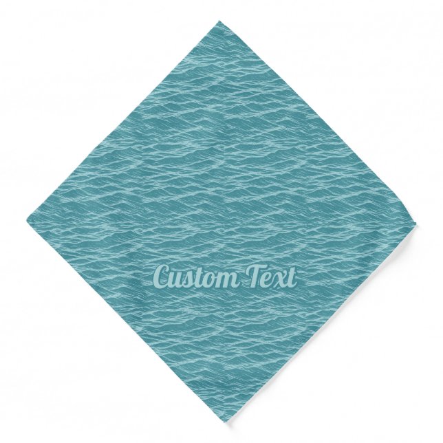 Turquoise Ocean Waves Pattern Bandana (Front)