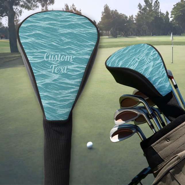 Turquoise Ocean Waves Pattern Golf Head Cover (Creator Uploaded)