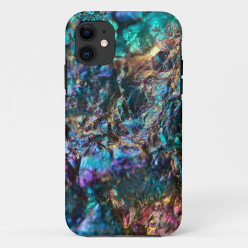 Turquoise Oil Slick Quartz iPhone 11 Case