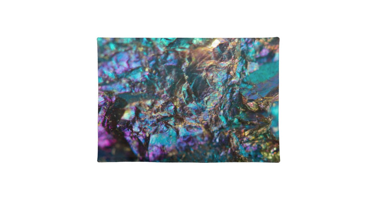 Turquoise Oil Slick Quartz Cloth Placemat | Zazzle.com