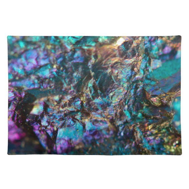 Turquoise Oil Slick Quartz Cloth Placemat (Front)